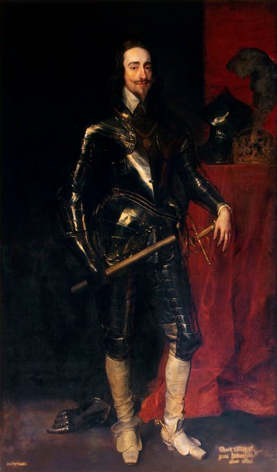 イングランド、スコットランド、アイルランドのチャールズ1世の肖像1600〜1649、1638。 作： Anthony van Dyck