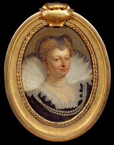 メディチ家の王妃マリア（マリア・デ・メディチ）（1573-1642）の肖像 アントーン・ヴァン・ダイク（1599-1641）の絵画 17世紀 シャンティイ、コンデ美術館蔵 作： Anthony van Dyck