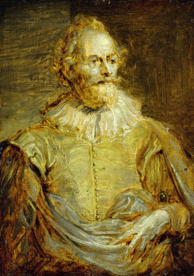 パウルスハルマリウス上院議員の肖像（オークパネルに油彩） 作： Anthony van Dyck