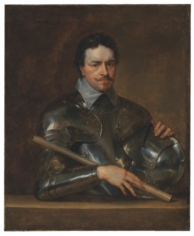 第1代ストラフォード伯爵トマス・ウェントワース（1593-1641）の肖像、半身、甲冑姿 作： Anthony van Dyck