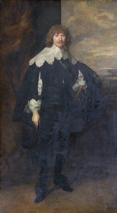ウィリアムキャベンディッシュの肖像画、青いサッシで変更 作： Anthony van Dyck