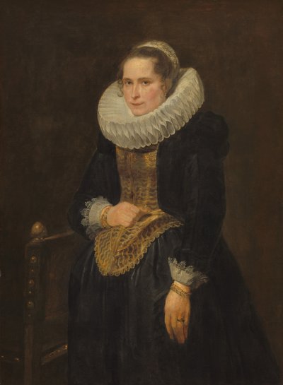 フランダースの女性の肖像画、おそらく 1618 年。 作： Anthony van Dyck