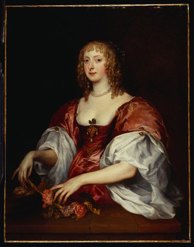 伝統的にカーナボン伯爵夫人と考えられていた女性の肖像 作： Anthony van Dyck