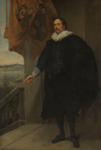 貴族の肖像、おそらくアドリアーン・ファン・デル・ボルヒト 作： Anthony van Dyck