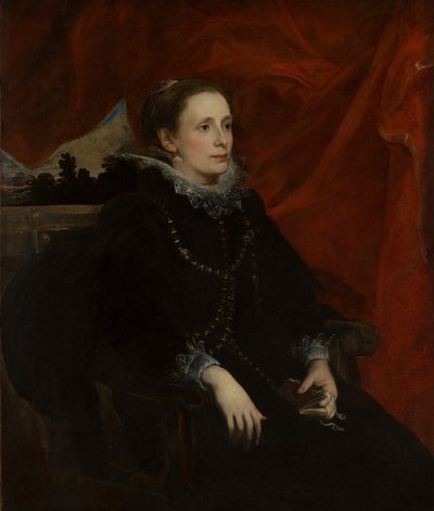 マルケサドゥラッツォと呼ばれる女性の肖像画1622-25。 作： Anthony van Dyck