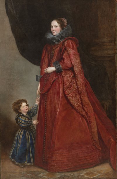 女性と子供の肖像、c.1623-25（キャンバスに油彩） 作： Anthony van Dyck
