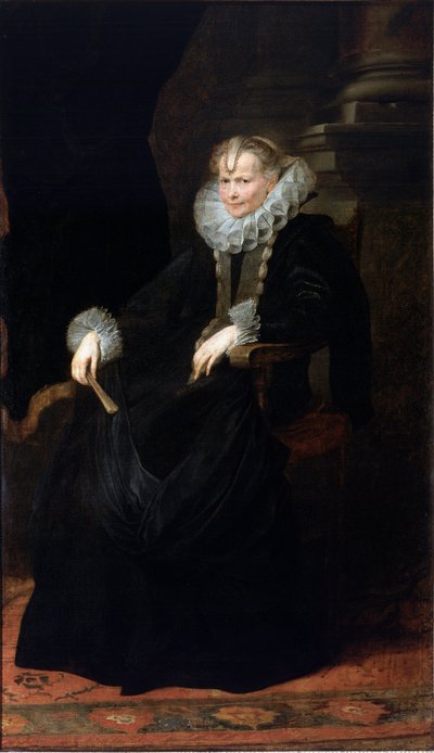 スピノーラ家の女性メンバーの肖像 いちごの首輪をつけています。アノニー・ヴァン・ダイク（1599-1641）による絵画 1621-1623日200x116 cm ベルリン、ベルリン国立博物館、GemaldeGallery 作： Anthony van Dyck