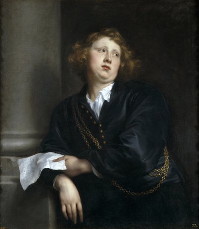 作曲家とオルガニストのヘンリカス・リベルティ1610-1669の肖像 作： Anthony van Dyck