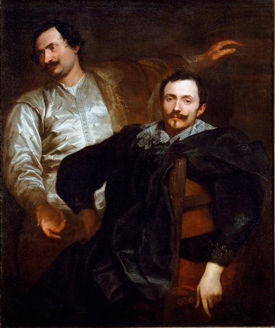 ワエルによる画家ルーカス（1591-1661）とコルネリス（1592-1669）の肖像」 アントニー・ヴァン・ダイク（1599-1641）の絵画 1627年 Dim.120x101 cm ローマ、ピナコテカ・カピトリーナ、inv.71 作： Anthony van Dyck