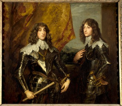 ボヘミア王フレデリック5世の息子であるシャルル・ルイ1世（1617-1680）とロバート（1619-1682）のパラティン王子の肖像画。 作： Anthony van Dyck