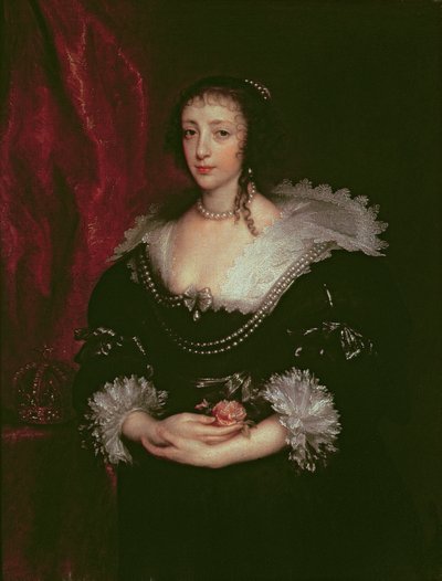 ヘンリエッタマリア女王（1609-1669）、イギリスのチャールズ1世の女王の配偶者、1632年 作： Anthony van Dyck