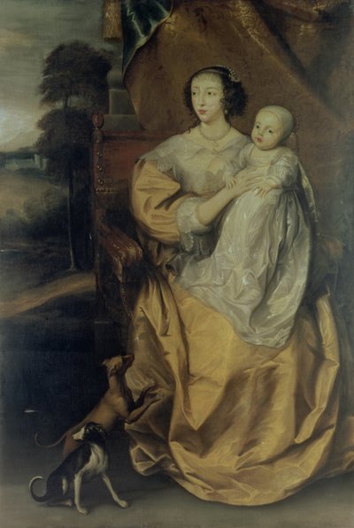 ヘンリエッタマリア女王（1609-69）c.1640 作： Anthony van Dyck