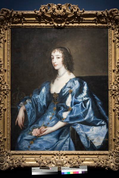 イギリスのヘンリエッタマリア女王、c.1636-38（帆布に油彩） 作： Anthony van Dyck