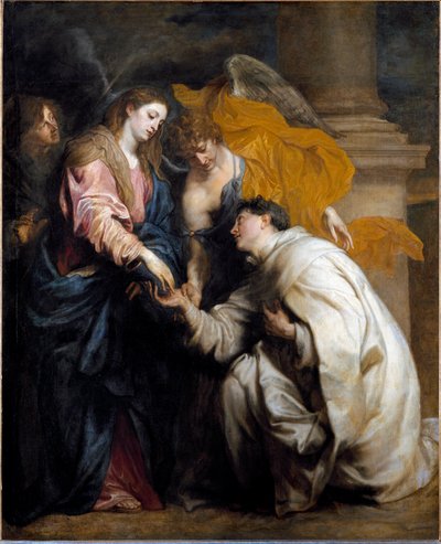 聖母を崇拝する聖ヘルマン・ヨーゼフ（油彩・キャンバス 作： Anthony van Dyck