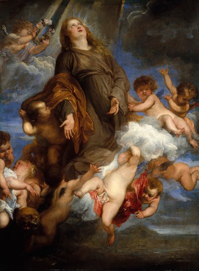 1624年、パレルモのペストに襲われた聖ロザリーの取り締まり。 作： Anthony van Dyck