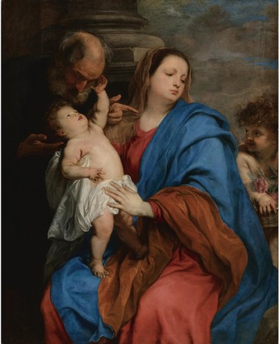 天使と聖家族 作： Anthony van Dyck