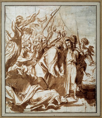 キリストの逮捕。アントン・ヴァン・ダイク（1599-1641）によるドローイング Ec.Flam. 作： Anthony van Dyck