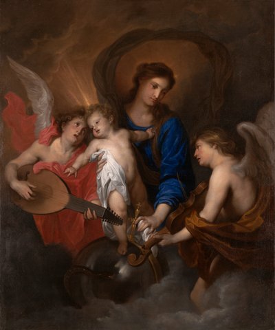 音楽を奏でる天使と聖母子 作： Anthony van Dyck