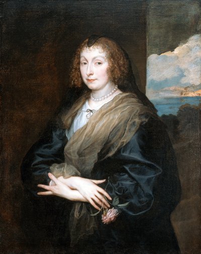 薔薇を持つ女 作： Anthony van Dyck