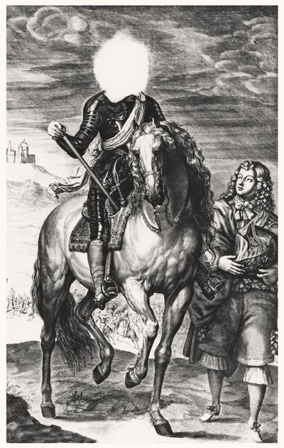 ピエールロンバール（1612-80）（105377-8を参照）によって彫刻された、フランスのルイを起源とする頭のない乗馬の肖像画 作： Anthony van after Dyck