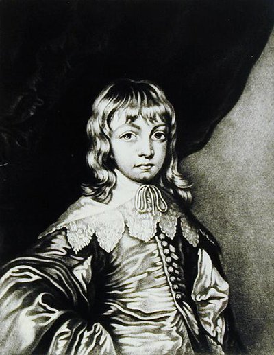 イギリスの歴史に描かれたイラストレーター（メゾティント）からロバートダンカートン（1744-c.1817）が彫刻したバッキンガム公ジョージ（1592-1628）の肖像 作： Anthony van after Dyck