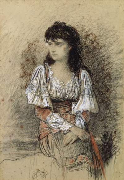 服を着た農民、1876（水彩紙と鉛筆） 作： Antoine Auguste Ernest Herbert or Hebert