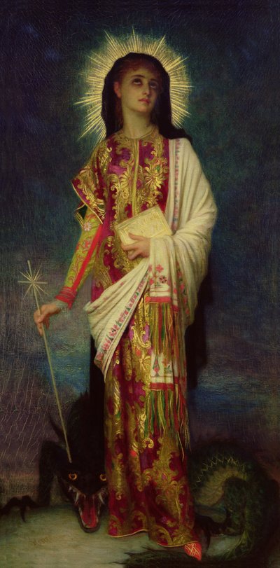 聖マーガレットがドラゴンを倒す 作： Antoine Auguste Ernest Herbert or Hebert