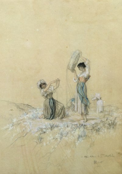 ウィノワーズ、1866年（紙に鉛筆とクレヨン） 作： Antoine Auguste Ernest Herbert or Hebert