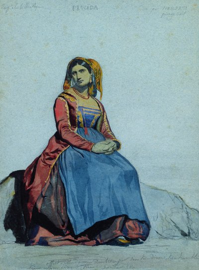 プローチダの女、着席 作： Antoine Auguste Ernest Herbert or Hebert