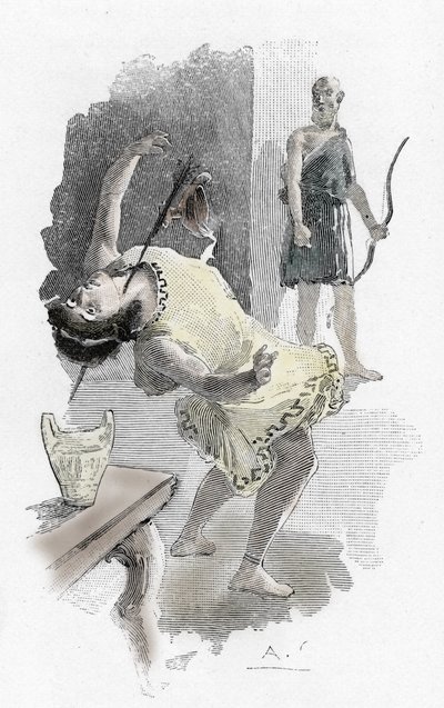 ホメロスのオデッセイ：求婚者の殺害 作： Antoine Calbet