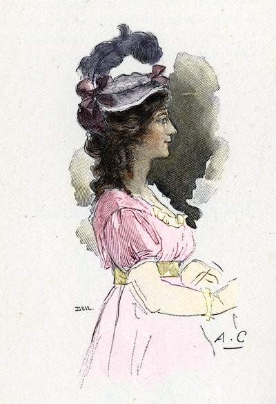 Josephine de Beauharnais (1763-1814) の肖像 Antoine Calbet による素描は、Masson の「ナポレオンと女性」からの引用 作： Antoine Calbet