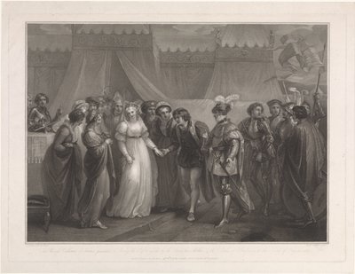 Catherine van Valois en koning Hendrik V van Engeland フランスのキャサリン王女がイングランド王ヘンリー 5 世に贈った (...) (オブジェクトのタイトル) 作： Antoine Cardon