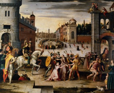 イングランドのヘンリー8世へのトーマス・モア首相の逮捕と処刑c1541-1599 作： Antoine Caron