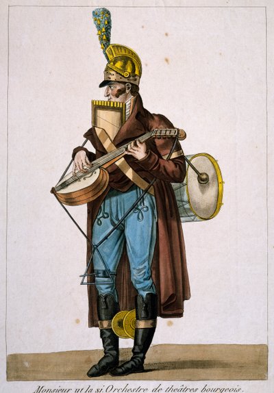 街角の音楽家、Carle Vernet（1758-1836）作、彫刻、フランス 作： Antoine Charles Horace Vernet