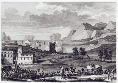 コルシカ島の救出、1796年10月20日、Jean Duplessi-Bertaux（1747-1819）によって彫刻 作： Antoine Charles Horace Vernet