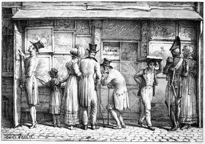 デルペックのリトグラフプリントショップ、1818年頃 作： Antoine Charles Horace Vernet