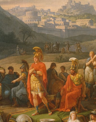 Patroclesを称える葬儀、ギリシャの英雄の詳細、1790年頃の油彩、カンバス 作： Antoine Charles Horace Vernet