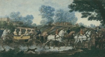19世紀初頭のフィリベールルイデブコート（1755-1832）によって刻まれた狩猟会 作： Antoine Charles Horace Vernet