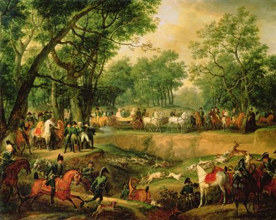 1811年、コンピエーニュの森で狩りをしたナポレオン 作： Antoine Charles Horace Vernet