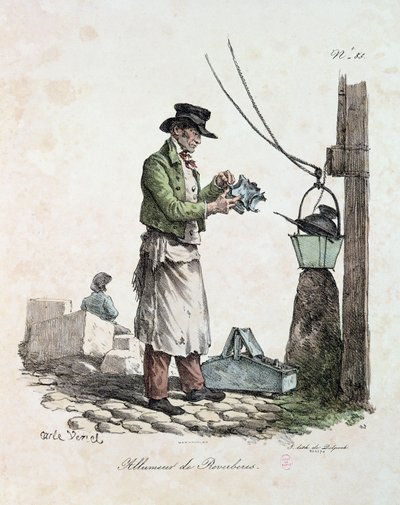 フランソワセラフィンデルペック（1778〜1825年）が刻印したランプライター 作： Antoine Charles Horace Vernet