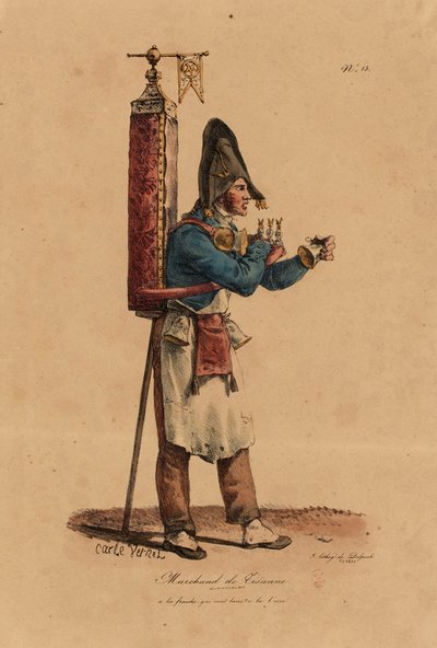 フランソワ・セラフィン・デルペック（1778-1825）が刻印した「ザ・クライズ・オブ・パリ」シリーズの13番のティザン・セラー 作： Antoine Charles Horace Vernet