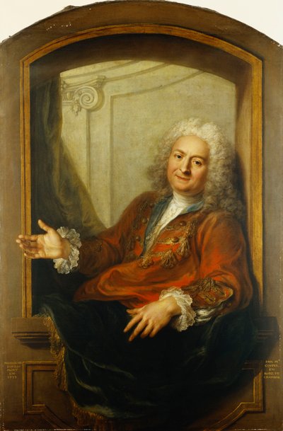 窓の端に座っているローブの半身、ムッシュデュピルの肖像、1733年 作： Antoine Coypel