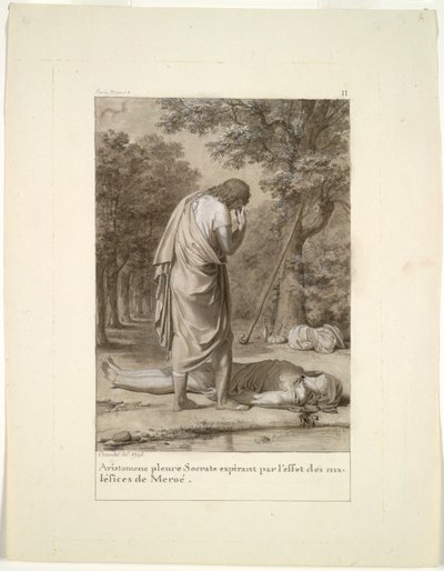 メロシュの魔法からソクラテスの死を悼む貴族...黄金の尻、1795年。 作： Antoine Denis Chaudet