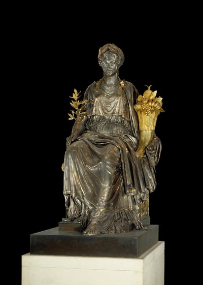 La Paix アントワーヌ・ドゥニ・ショーデ（1763-1810）とルイ・ジャン・バプティスト・シェレ（1760-1832）による銀とブロンズの彫刻、チュイルリー宮殿の「サロン・ド・ラ・ペ」より。パリ、ルーヴル美術館 作： Antoine Denis Chaudet