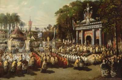 聖餐式の行列、1855 作： Antoine Detrez