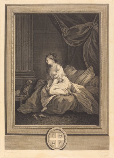 彼が私にとても忠実だったら 作： Antoine Francois Dennel after Jean Honoré Fragonard