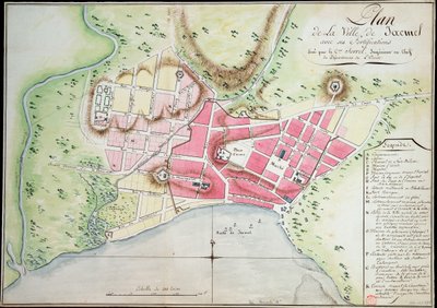 要塞のあるジャクメルの町の平面図 作： Antoine François Sorrel des Rivieres