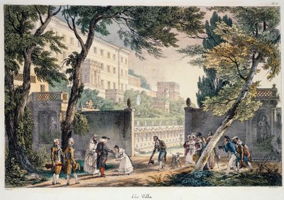 アントワーヌ＝ジャン＝バティスト・トマ（1791-1833）作「チボリのヴィラ・デステ」（イタリア 作： Antoine Jean Baptiste Thomas