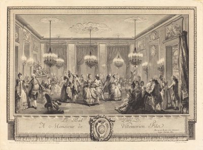 ドレスアップしたボール 作： Antoine Jean Duclos after Augustin de Saint Aubin