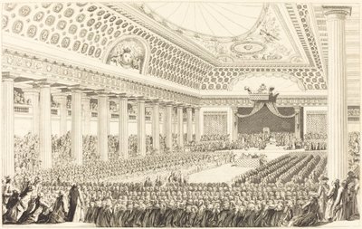 1789 年 3 月 5 日、ベルサイユでの州総督の開会式 作： Antoine Jean Duclos after Charles Monnet